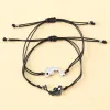 Strängar 2024 Ny legering Drip Oil Tai Chi Fish Good Friends Card Woven Armband Halsband Partihandel