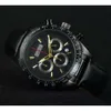 2021 Men's Leisure Quartz Six Needle Timing Running Second Belt Watch