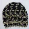 Женская женская турбанная вышивка мода Женская голова Обертывание мусульманских головных платок Bonnets Cance Hemo Hat 240409