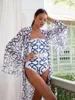 Geometric Formes Outfit da spiaggia 2024 Swimwear Summer Female One Piece e Cover Up Swimsuit Women Suite Abbex usura