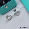 Designer trend S925 Sterling Silver tiffays Love Earrings Exquisite Small and Cute Heart shaped with High Carbon Diamonds