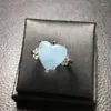 Link armbanden natuurlijke aquamarine hartring sieraden voor vrouwen mannen cadeau genezing fengshui charme verlovingsfeestje 1 stks