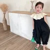 Enfants filles combinaison grosse pantalon de collier à volants mignon
