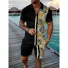 Hawaii Tracksuit 3D PRACK PLACE Polo Shirts Shorts 2 pièces Pantalons de chemise à manches courtes surdimensionnées surdimension