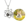 Colar de projeção personalizado em forma de pata simples com seu colar de projeção para cães de memória de família de animais de estimação Presente de memória da família 240409