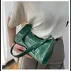 Drawstring Crocodile Pattern PU Leather Handbags Female Shoulder Bag Fashion Ladies Armpit Retro Casual Women Tote Small Clutch