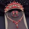 Necklaces Crystal Crown Necklace Earring Sets Luxury Bridal Jewelry Sets for Women Wedding Dress Prom Tiaras Bride Dubai Jewelry Sets