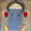 Fleurs décoratives Garland Wreath Drop Ornaments Pendant Prénance Prélite sans fil escaliers NAVIDAD NATALE DIY ACCESSOIRES DE PROSIGE