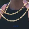 Curb Cuban Link Chain Chokers Basic Punk roestvrijstalen ketting Vintage 18k gouden toon vast metaalproduct voor mannen vrouwen