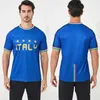 Fans Tops Tees European Cup Italien Fußballhemd Schnell trockener Polyester Spanien Fußball -Trikot -Männer Fußball Sport tragen Custom Name Soccer Uniform Y240423