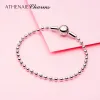 Strands Athenaie 925 Sterling Silver Shiny Soft Breads Bracelet Fit Charms Bead for Girl Women Birthday Gift