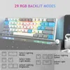 AULA RGB 60 % do teclado mecânico de jogos com fio Mini compactos teclados USB Swappable com interruptores marrons para laptop PC 240419