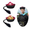 テーマパーティーやフェスティバルハロウィーンのための三つ編みの中国の裁判所eunuch hat