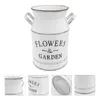 Fleurs décoratives 1pc arrangement de fleurs Pot Retro Vase Vase Metal Kettle Desktop Ornement pour la maison du bureau du jardin (blanc