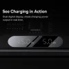 Chargers BaseUS 20W Double chargeur sans fil Fast Qi Charge de charge Digital Affichage pour l'iPhone 15 14 Airpod Pro Samsung Charging Pad