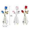 Fiori decorativi Figurina di rosa di cristallo con polo argento - Elegante regalo per ogni occasione durata duratura due rose blu