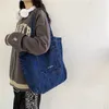 Torby na zakupy kobiety jeansowe torba na ramię kobietę niebieskie płótno torebka torebka swobodne dżinsy vintage messenger duże książki