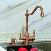 Rubinetti da cucina a 3 vie rubinetto filtrato mixer a flusso di rame antico rame
