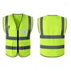 Motorcycle Apparel Pink Women's Reflective Safety Vest Front Pocket Zipper High Visibility Meets ANSI/ISEA Standards