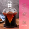 850 ml Whisky Decanter Glass Diamond Wine Bottle With Wood Holder Airtight Stopper Lämplig för alla typer av alkoholgåva 240419