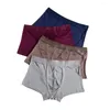 Underpants Männer Unterwäsche Boxer Shorts Seide für komfortable atmungsaktive, elastische männliche Mid-T-Waist-Boxer 2pcs pro Packungen