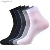 Men's Socks Mens bamboo fiber breathable long socks thin striped socks Injsports sports socks anti benefit black business accessories summer 20 pieces yq240423