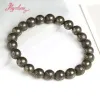 Brins 4 6 8 10 12 mm Natural Round Pyrite Elastic Line Bracelet Bracelet en pierre naturelle pour vintage Balance de yoga