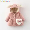 Schichten Herbst Winter Neugeborene Baby Kleidung Set süßer Druck Cartoon süße Kapuze -Kleinkindjacke