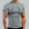 New Summer Gym Breathable T Shirt Men Quick Drying Jogging TShirt Men Training Tees Fitness Tops Running T-shirt