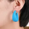 Earrings Summer Big Neon Colorful Acrylic C Shaped Hoop Clip on Earrings Geometric Round Earrings for Women Fashion Non Piercing Jewelry