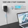 Chargers URVNS 100W Universal Travel Adapter GaN Fast Charger EU AU US UK Plug Worldwide 3 USBC,1 USBA for Laptops Tablets Phones iPad