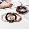 Strands 3pcs/lot Natural Stone Beaded Bracelet Agat Kiwi Cat Eye Bracelets Set Energy Colorful Couple Bracelet for Men Women Jewelry
