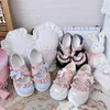 Zapatos de vestir lindo bowknot loli té de té femenino cuña redondo lolita kawaii arco jk chicas '