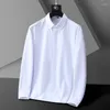 Heren -jurken Shirts Formele zakelijke zakelijke shirt met lange mouwen groot formaat hoge elasticiteit ademende top rood paars wit donkerblauw casual eenvoud