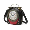 Abendbeutel Style Bag Female Retro tragbare Handtasche Nr. 5 Batterie Walkable Clock kann das Schulter -Messenger PU sein