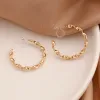 Kolczyki proste złoty okrągły obręcz Niewidzialne kolczyki dla kobiet i dziewcząt bez przeszywania fałszywych kolczyków mankiet ucha biżuteria