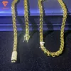 Lifeng Jewelry atacado Hip Hop Mens Cadeia 14K 18K Gold Batilhed 925 Sterling Silver 6mm Franco Chain Colar