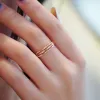 Band Caoshi Gold Color Finger Ring Female Delicate Wedding Bands Dazzling Zirconia Accessories New Fashion Engagement Jewelry Gift