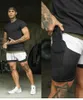 Shorts anime palestra per uomo doppio strato 2 in 1 asciugatura rapida sudore-assorbente cortometraggi per le prestazioni di allenamento per le prestazioni atletiche 240423 240423