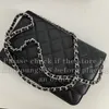 12A Upgrade Mirror Quality Classic Wallet On Chain Bags Mini 19cm Flap Quilted Black Purse Womens äkta läderkaviar Lambskin Handväska Crossbody Shoulder Box Bag