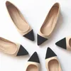 Casual Shoes Women Flats Mixed Color Flock Leather Pointed Toe Lady Flat Heel Slip On Loafers Summer Spring Work Single Shoe