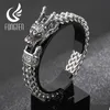 Bransoletka Bangle Fongten Dragon for Men Sier Kolor stali ze stali nierdzewnej Pleciony sieć Łańcuch nadgarstka Męska Banles Prezent 240125 Drop DHG4F