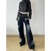 Jeans femininos Baggy vintage coreano de grande cintura alta calça cowboy harajuku jeans calça 00s y2k 2000s grunge pano estético