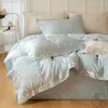 Bedding Sets 2024 Light Light Luxury Luxury Style Long-Staple Cotton Conjunto de quatro peças Pure Bordado Bordado Azul