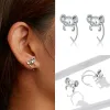 Ohrringe Wostu 925 Sterling Silber Tierhund Panda Katzenstudel Ohrringe für Frauen Hochzeit Ohrringe Original Silber 925 Schmuck