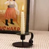 Candle Holders Wrought Iron Retro Candelabrum Taper Holder Candlestick Kitchen Decoration Home Candlelight Dinner Stand E2q7