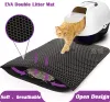 Tapis de litière Double Eva Double Eva, tapis de nourriture pour filtre, tapis à gratter de chat, coussin propre étanche, accessoires propres pour animaux de compagnie