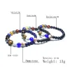 Strands Noter Oito planetas Bracelete Men 6mm 8mm 8 mm de rocha vulcânica Braset Lapis Lazuli Brasiltete Branchote Bra -Pulsera