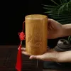 Caixas elegantes armazenamento de moedas de bambu pode cilindro em forma de cilindro do festival infantil festival Presente