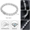 Hochwertiger Hip -Hop -Schmuck 7mm Sterling Sier Micro a gepflasterte VVS Moissanit Diamant ECED Out Zylinderverbindungskette Armband